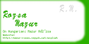 rozsa mazur business card